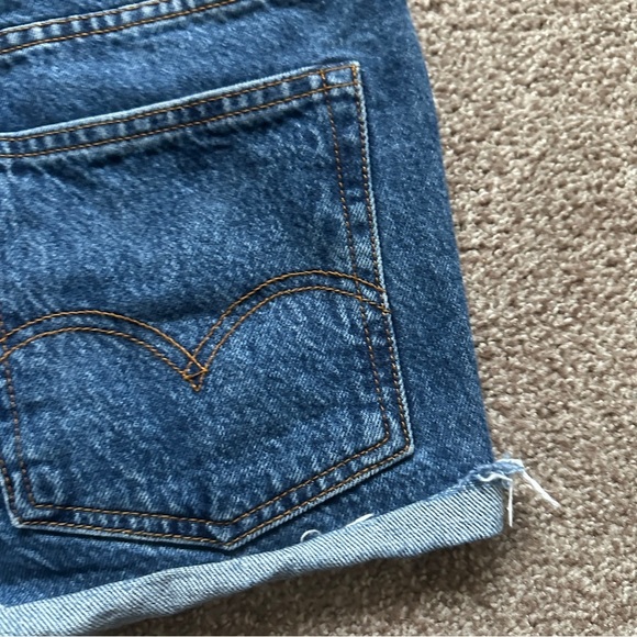 Levi's Blue Denim Cutoff Shorts White Oak Cone Denim Selvedge Women’s Size 27 - Picture 12 of 13